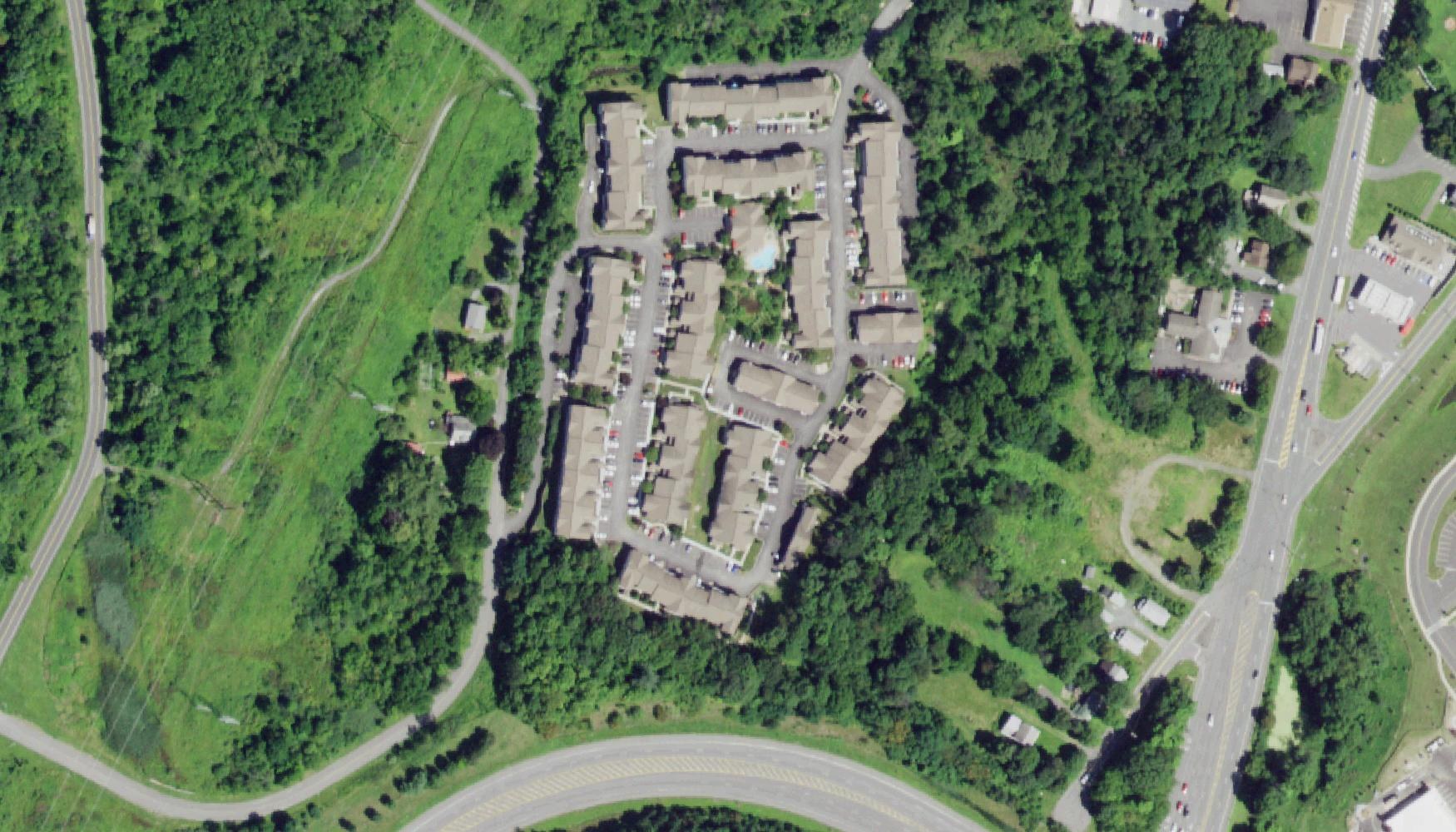 Oak Hill Apartments & Townhomes, Rensselaer, NY: Aerial, summer