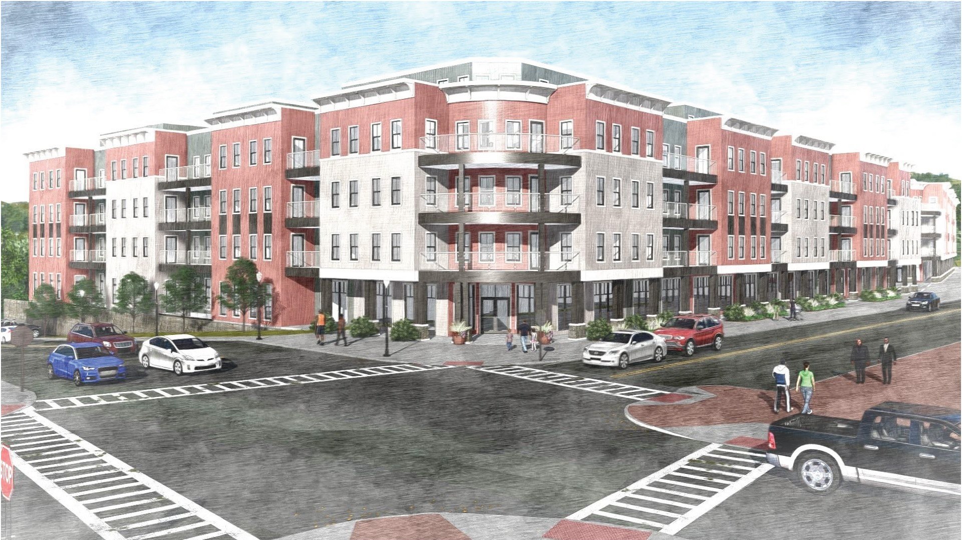 Plattsburgh Development, Plattsburgh, NY: Street view at Durkee and Bridge Streets