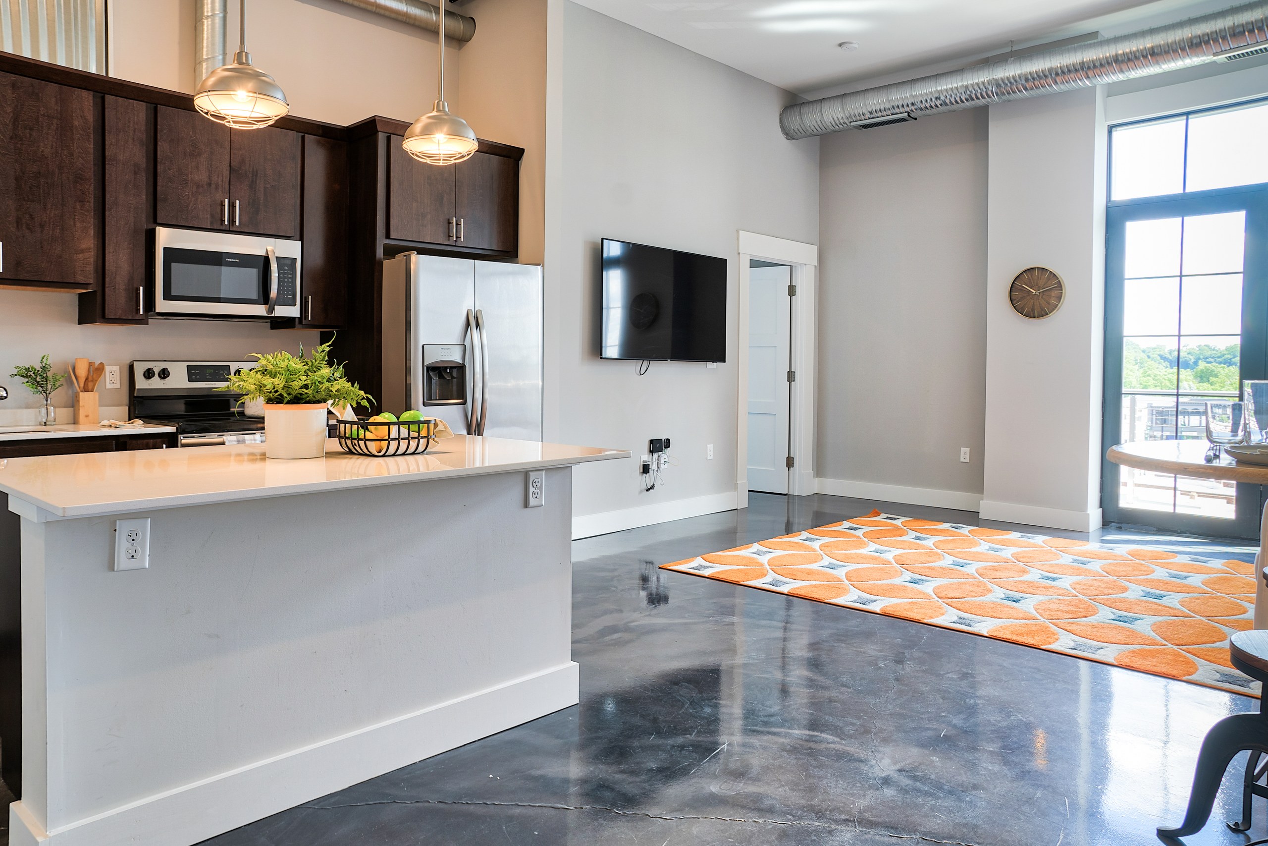 The Lofts at Frog Alley, Schenectady, NY: Kitchen and open plan