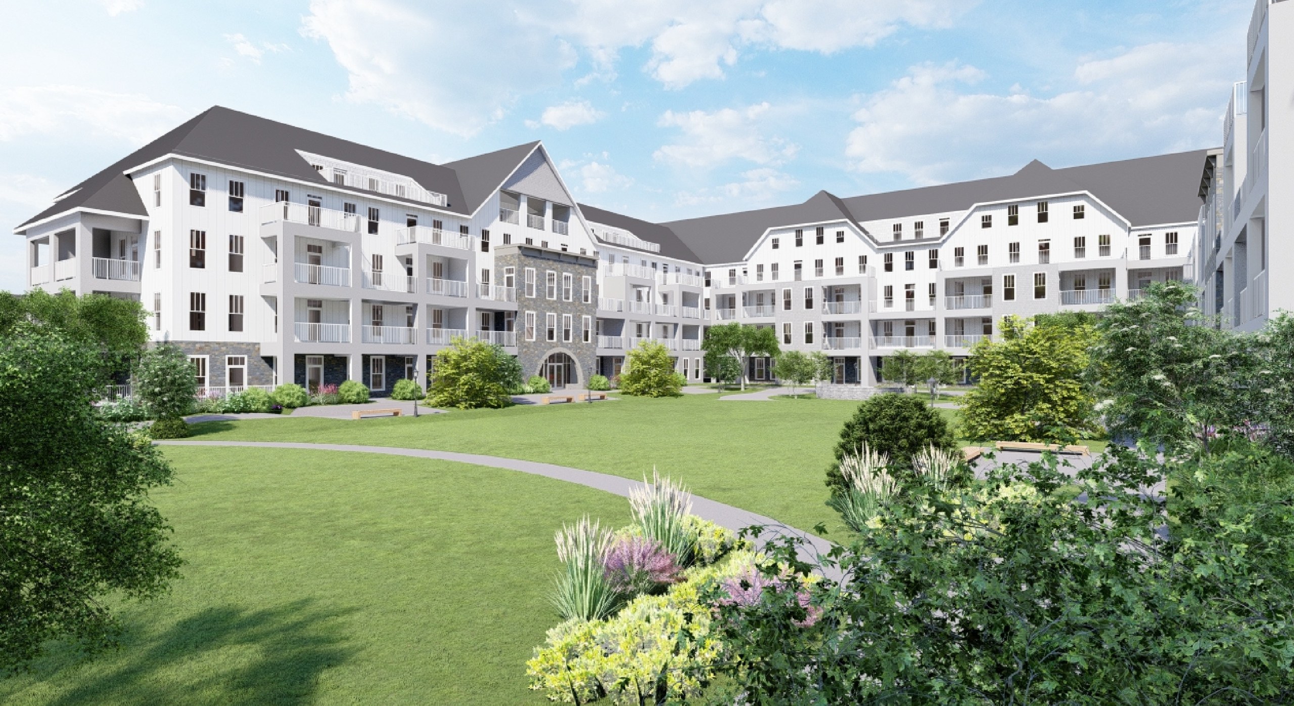 Station Park, Saratoga Springs, NY: residential courtyard